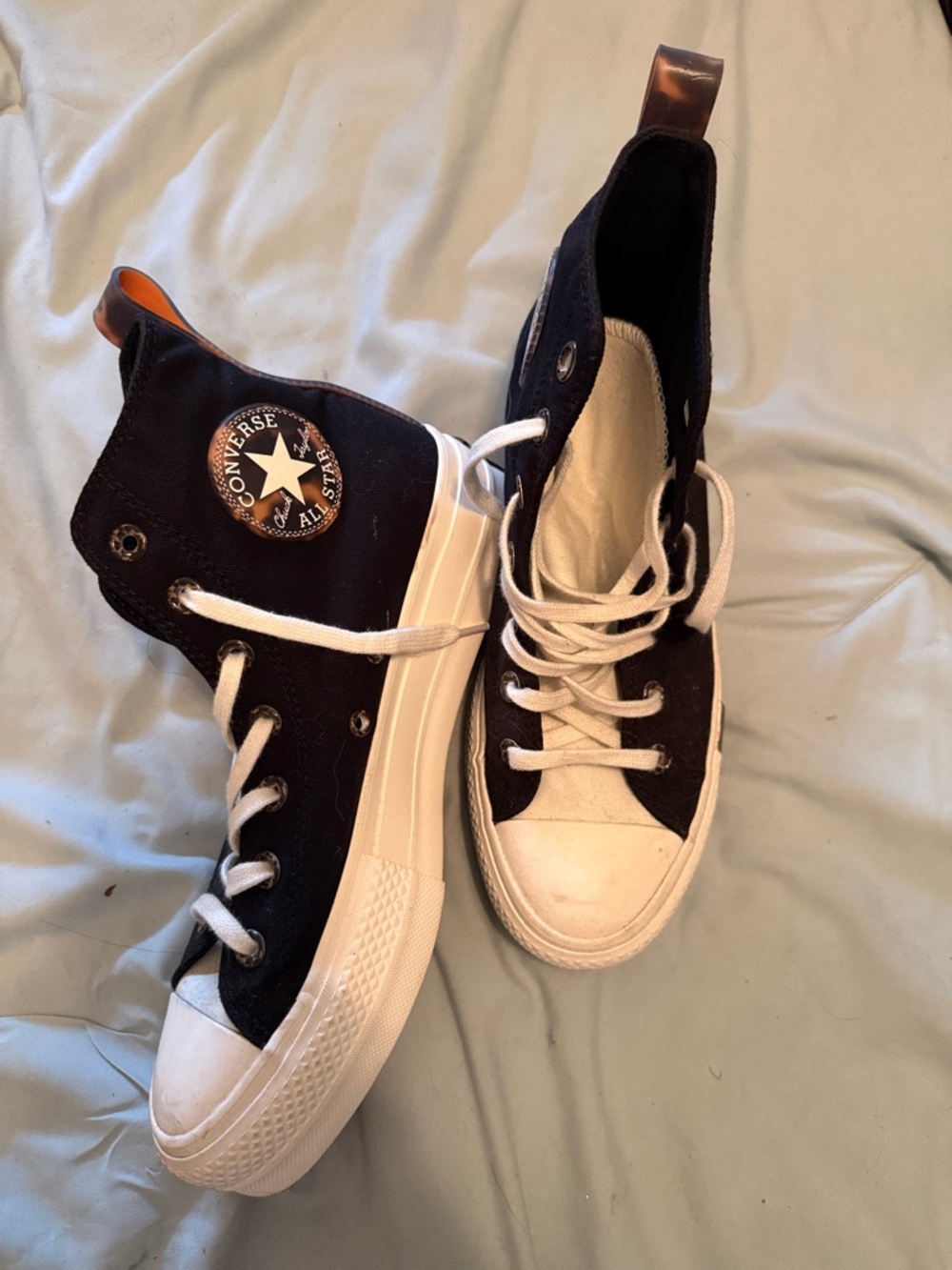 Converse Black High Top Sneakers with White Soles